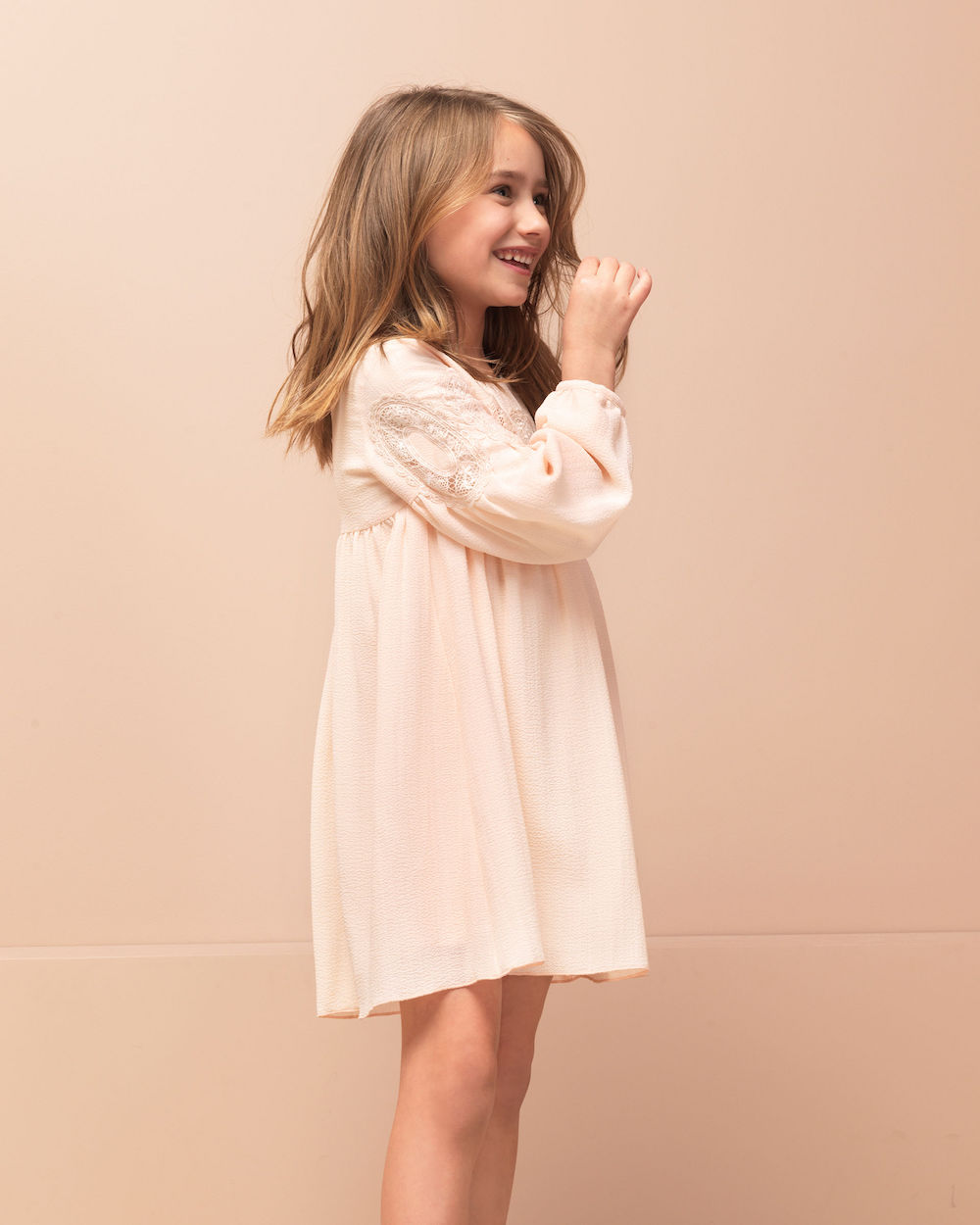 Chloé Embroidered Lace-Detailed Crepe Dress