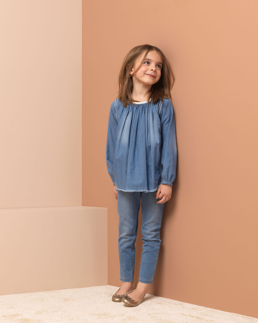 Chloé Laminated Leather Ballerina Flats