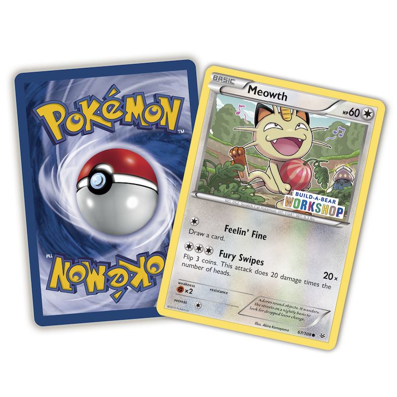 Build-A-Bear Workshop Exclusive Pokémon Meowth TCG Card
